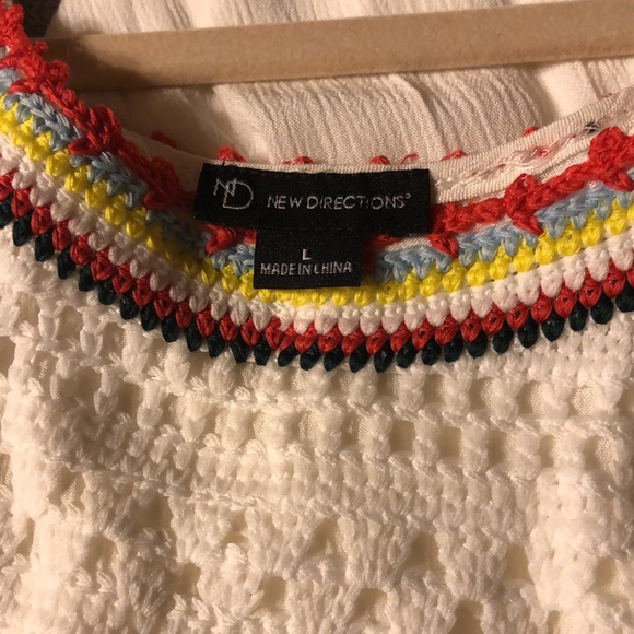 New Directions sleeveless dress with crocheted bodice; free flowing lightweight - Picture 5 of 7